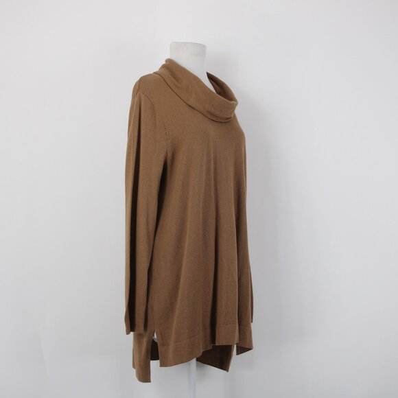 J Jill Sweater $79 Vicuna Sz M Brown Turtleneck Tunic Cotton Viscose Sweater - Picture 6 of 15